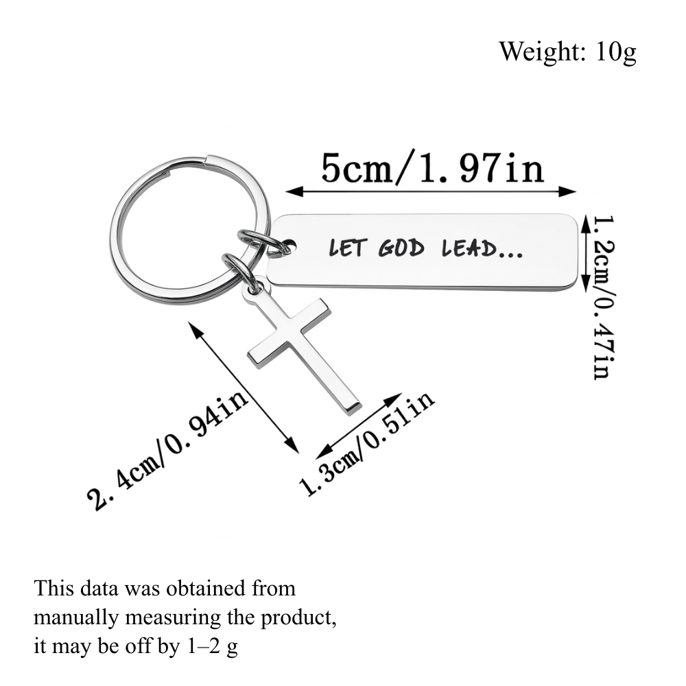 Let God Lead Cross Keychain
